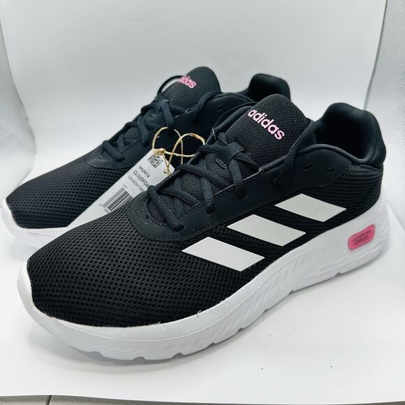 Size 10 - Adidas Women's Cloudfoam Comfy Running Shoes, Black/White/Pink (New) - Picture 3 of 7